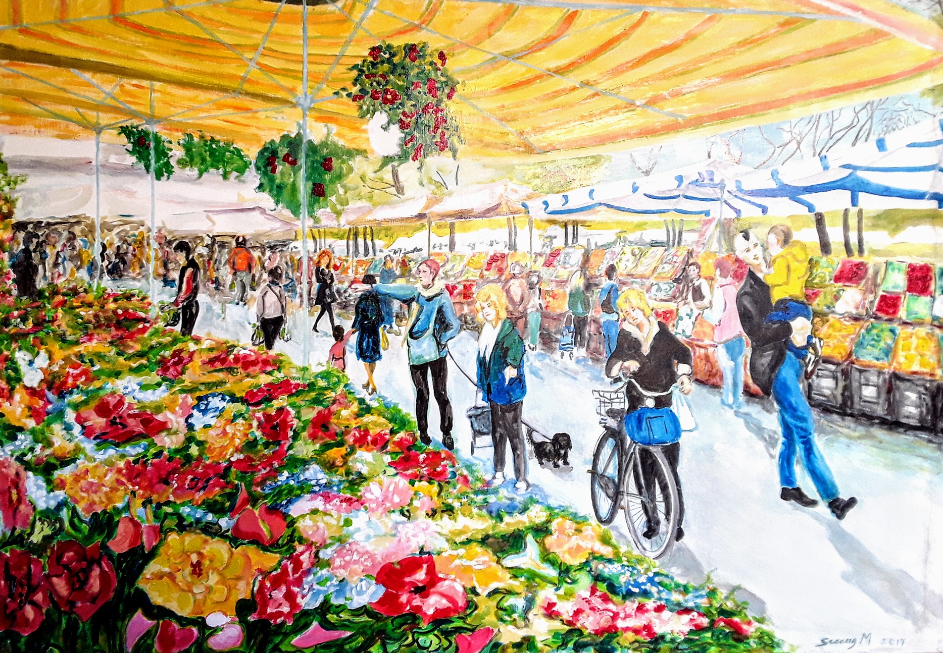 M♡DOC - Persone tra i banchi di fiori, frutta e ortaggi al Mercato di Marghera - By Michele Serena