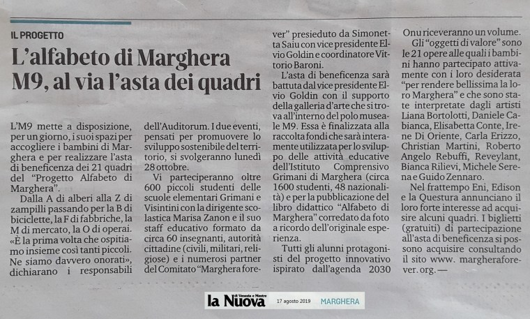 La Nuova Venezia 17 agosto 2019 Marghera forever asta quadri M9 museo Mestre 900.jpg