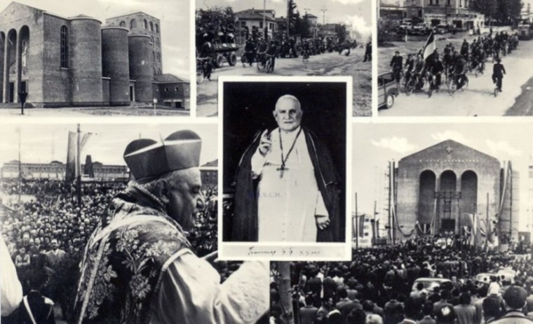 Marghera 1 maggio 1954, inaugurazione Chiesa Gesù Lavoratore Papa Giovanni XXIII